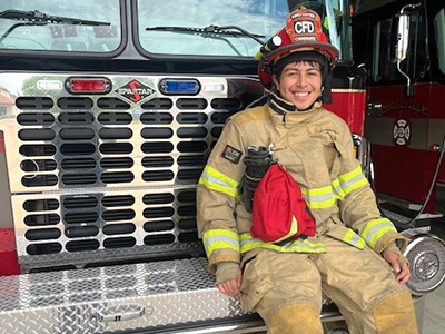 Aylan Guerra interns with the Coralville Fire Department