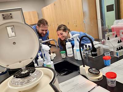 Student exploring careers at Medical Lab Technology Day