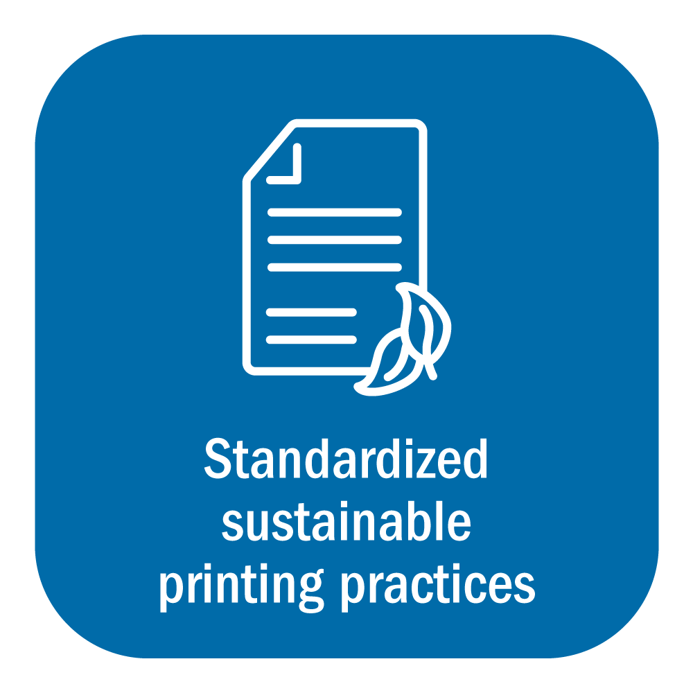 Standardized sustainable printing practices